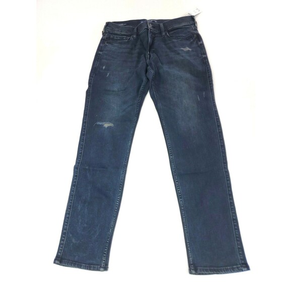Hollister Advanced Stretch Skinny Jeans W32 L30 Dark Wash Destroyed Distressed